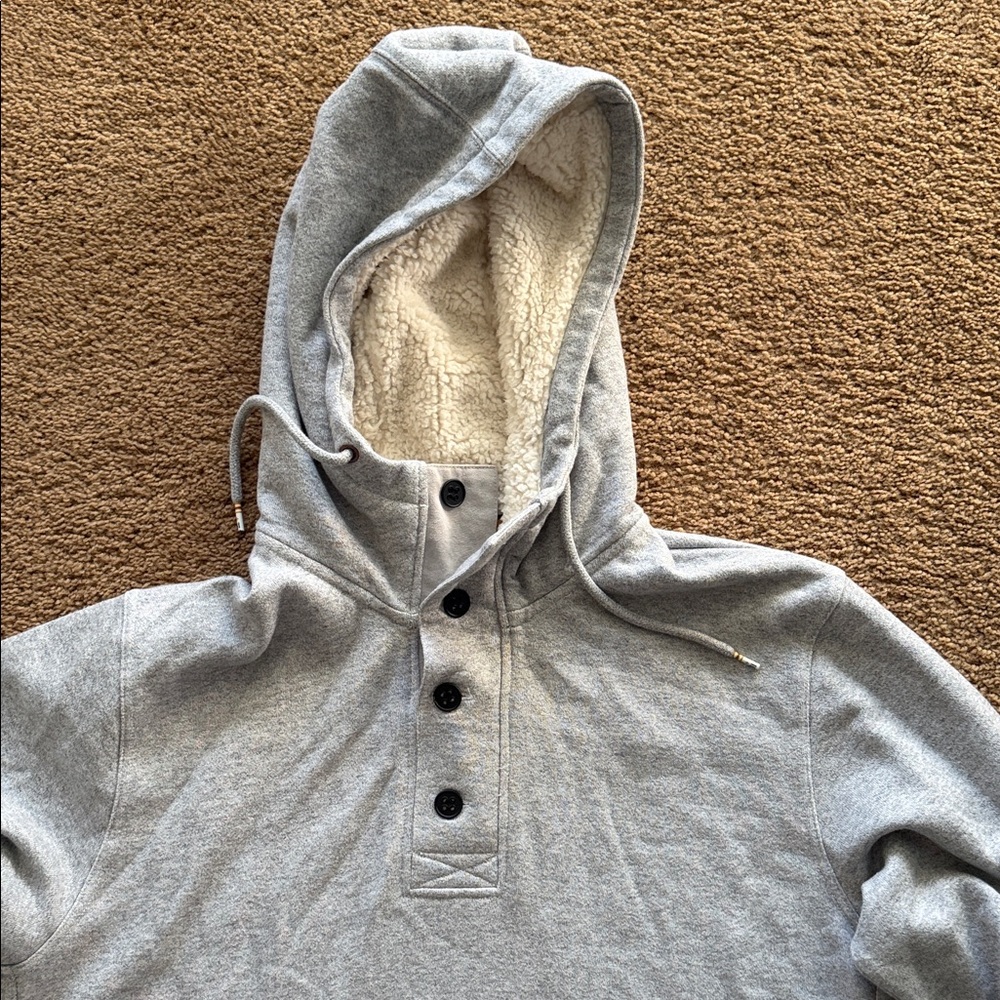 Billabong Heather Gray Sherpa-Lined Hooded Pullover - Picture 5 of 11